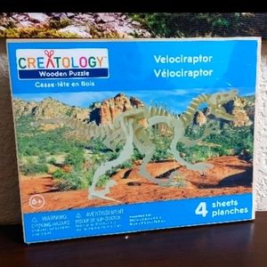 Createology velociraptor wooden puzzle 3D dinosaur